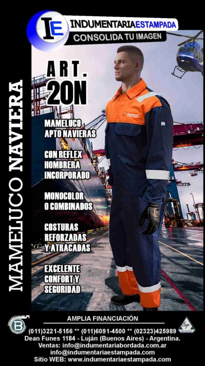 Art. 00020N Mameluco ignífugo apto navieras